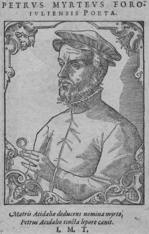 Bärtiger Mann mit Barett im Dreiviertelprofil, Blick nach links, Brille in der linken Hand